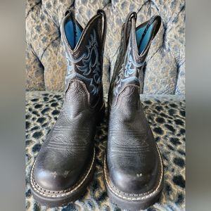 Ariat Fatbaby blue/black shortie cowboy boots